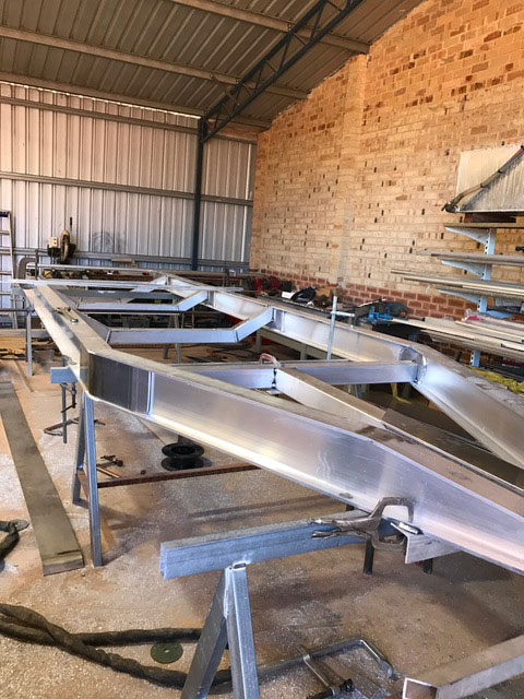 Boat trailer construction