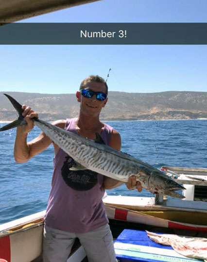 Paul loves catching mackies in Kalbarri